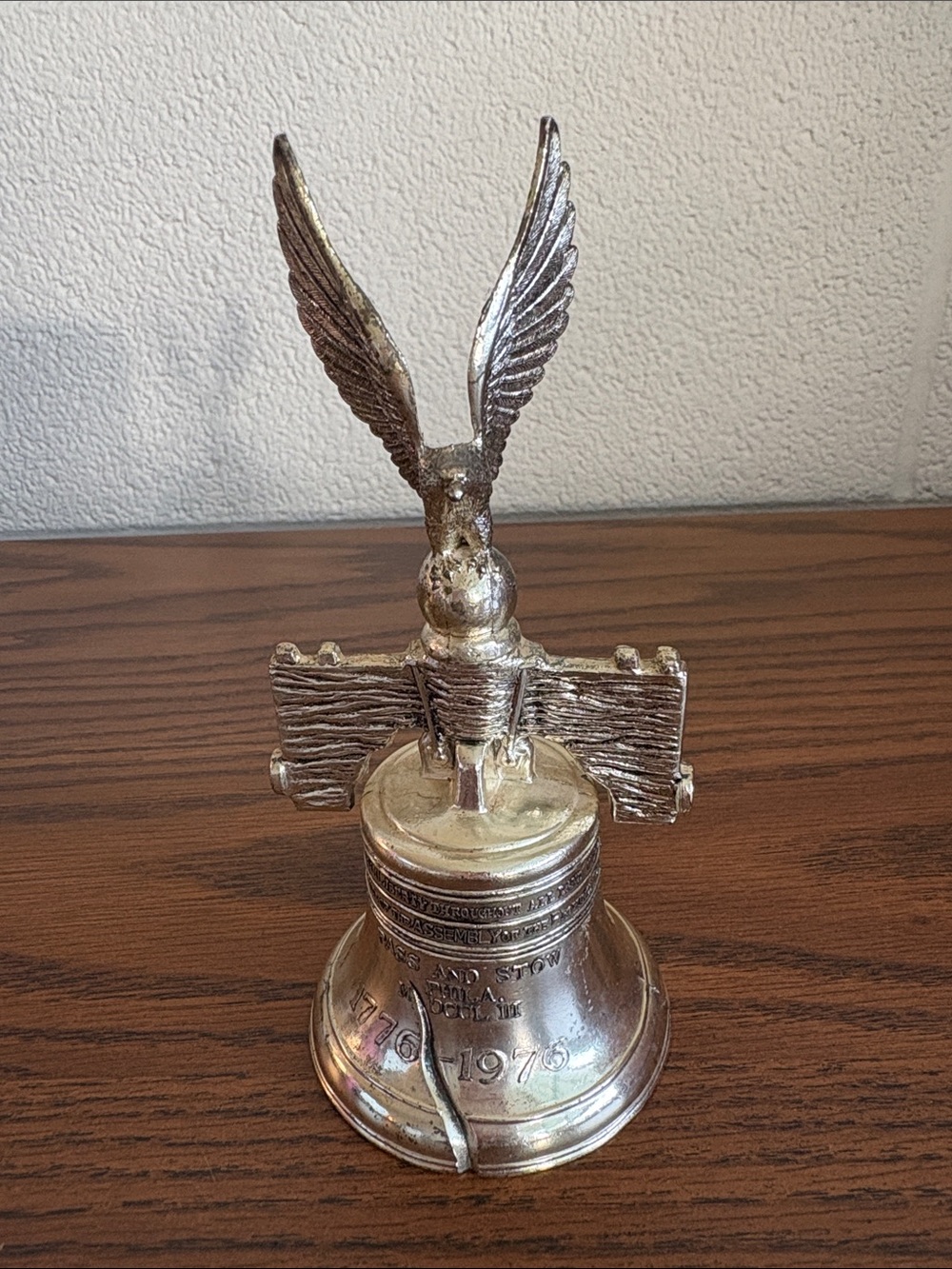 Vintage 1976 Bicentennial Liberty Bell Replica with Eagle Handle